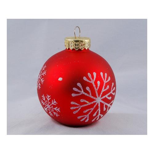 Santa Claus Pallina albero Natale (1pz-8cm) Plastica Sfera Fiocco Neve Rosso Assortito TE191662