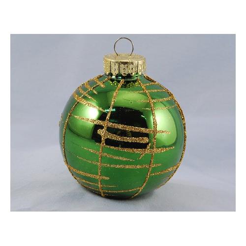 Santa Claus Pallina albero (10cm) Plastica Verde e Oro Assortito TE192195