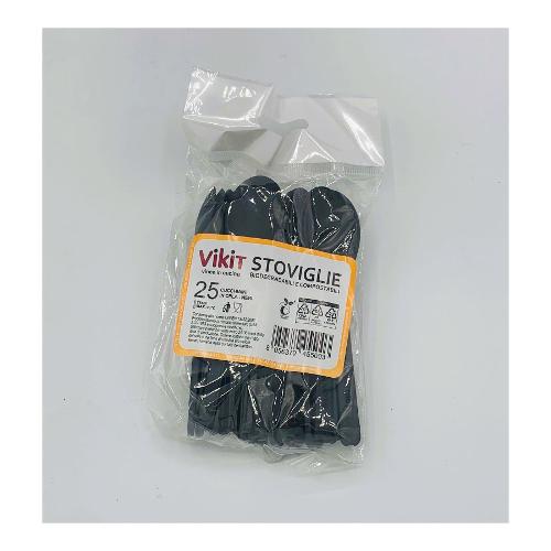 Virinnova Set cucchiaini monouso VIKIT Nero 25pz 2400436