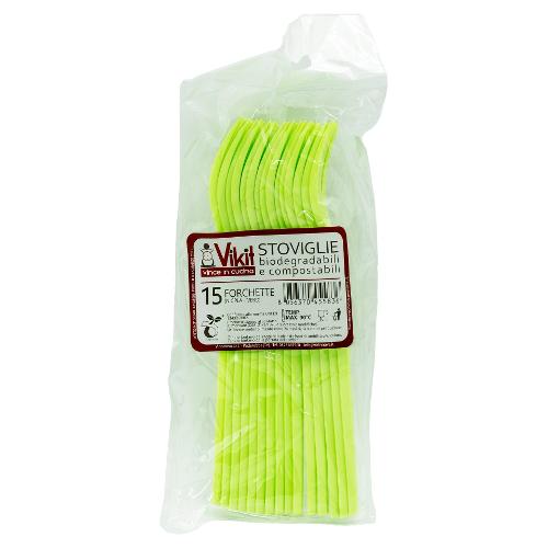 Virinnova Set forchette monouso 15pz VIKIT Verde 2400424