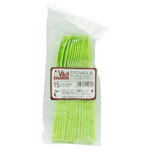 Virinnova Set cucchiai monouso 15pz VIKIT Verde 2400425