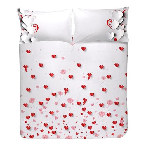 Happidea Parure copripiumino due piazze SWEET HEART 0176 06E