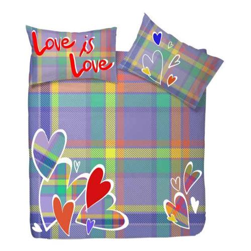 Happidea Parure copripiumino due piazze LOVE IS LOVE 0232 08E