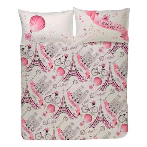 Happidea Parure copripiumino due piazze VILLE LUMIERE 0177 04E