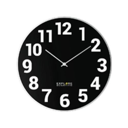 Explore Scientific Orologio da parete (25cm) With Numbers Black e Silver RAC1003