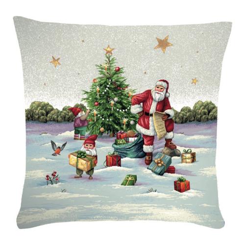 Cuscino decorativo con motivo ad albero di Natale 45 x 45 cm Cotone  sfoderabile Imbottitura in