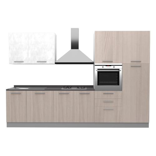 Forma Cucine IRIS Dx Cucina Olmo zamora e Cemento white (315cm)