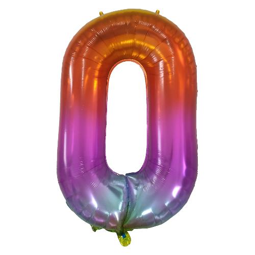 Palloncino party Numero 0 RAINBOW Multicolor h. 90cm 22930