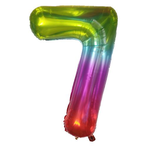 Palloncino party Numero 7 RAINBOW Multicolor h. 90cm 22937