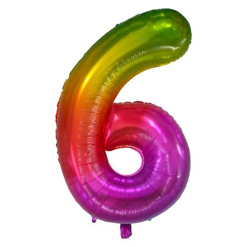 Palloncino party Numero 2 RAINBOW Multicolor h. 90cm 22932