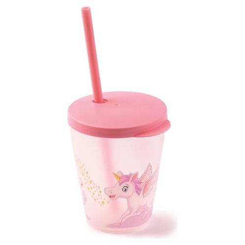 Snips Bicchiere con cannuccia (385ml) Unicorno Rosa 000853