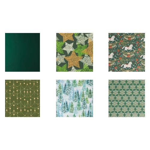 Star Rotolo carta regalo natalizia CHRISTMAS Green Assortito (300x100 cm)