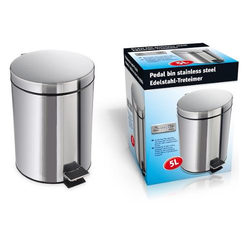 Cme Pattumiera cucina (5L) coperchio a pedale Inox satinato 137325