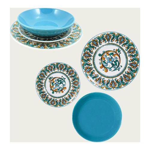Ar.Ca. Servizio piatti Porcellana 18 pz Positano Azzurro 56493