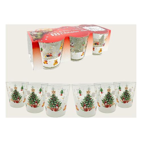 Ar.Ca. Set bicchieri Acqua 6 pz Vetro (270ml) Villaggio Innevato CHRISTMAS 55518