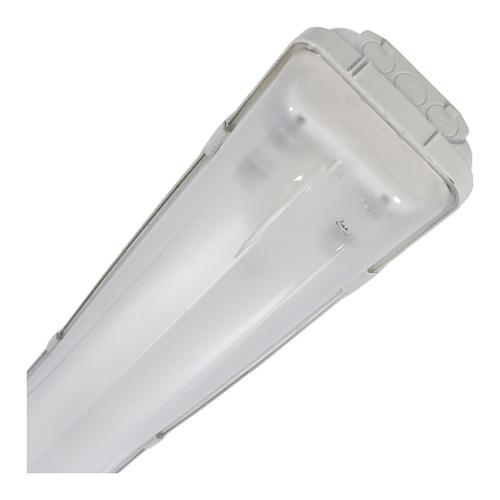 Beghelli Plafoniera da esterno SAVING Grigio Ral 7035 (126,4x8,2x12,1cm) 72003 2 luci - G13 - Max 72W
