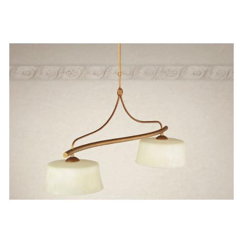 Lam Export Sospensione ROMEO Bronzo dorato e Scavo antico (105x40x125cm) 4220 02B 2 luci - E27 - Max 12W