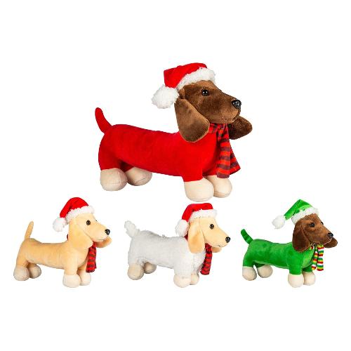 Globo Peluche Cane Bassotto Natalizio (27cm) PELUX Assortito 83489
