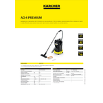 Aspiracenere a bidone Karcher AD 4 Premium, vano raccolta in metallo da 17  lt, motore 600W 