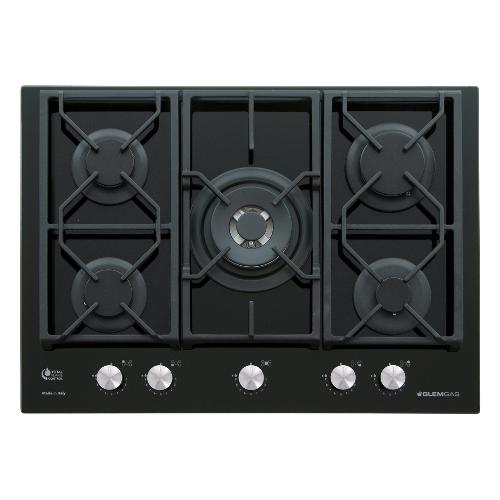 Glem Gas Piano cottura gas 5 zone Cristallo Black (70cm) GV755XBK