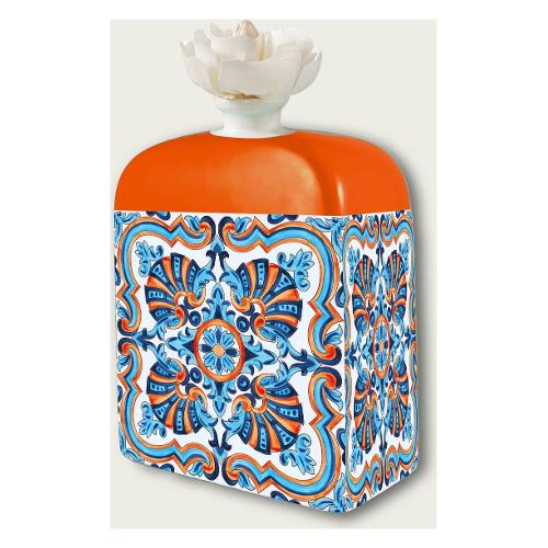 Ar.Ca. Diffusore fragranze ceramica Puertorico (10x13cm) Azzurro e Arancione 57147