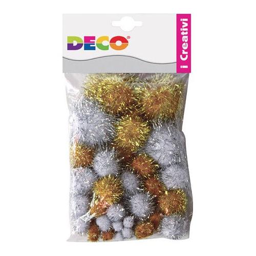 Cwr Set 40 Pompons Oro e Argento 10962