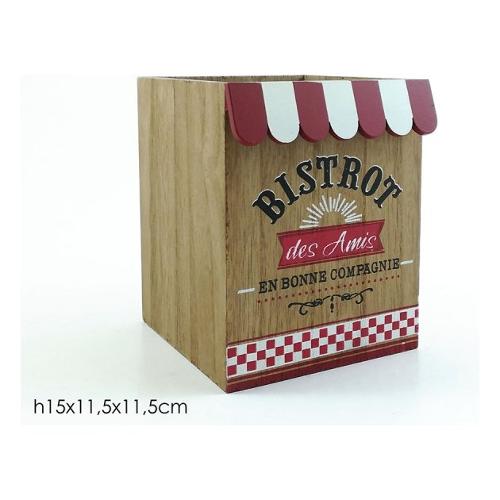General Trade Porta utensili cucina Bistrot Legno (11,5x11,5x15cm)