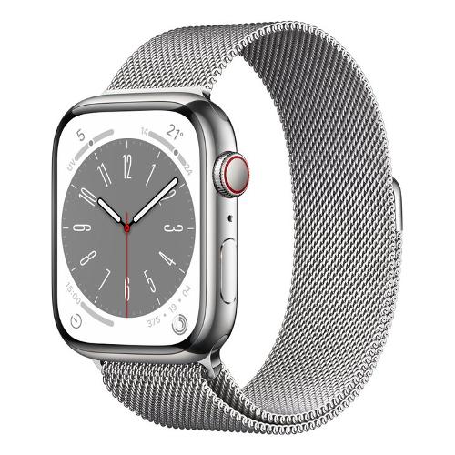 Apple Smartwatch WATCH SERIES 8 Acciaio GPS + Cellular Silver 41 mm MNJ83TY A
