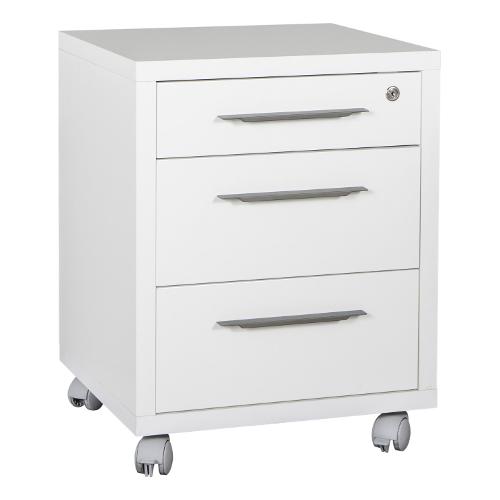 Composad DISEGNO Cassettiera ufficio 3 Cassetti Bianco laccato (50cm)