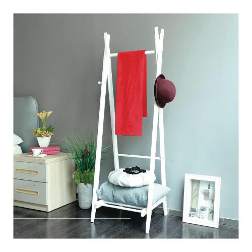 Oste Stand appendiabiti Brent Pieghevole Bianco (48,5x44x148 cm) 34950422