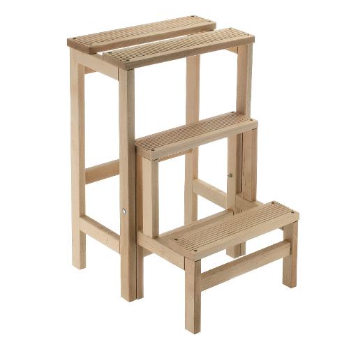 Oste Scaletta 2 gradini + piano Cleo legno naturale 34902145