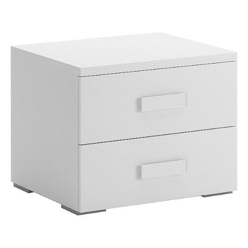 Felver PRIME Comodino 2 Cassetti Frassino bianco (53,5x44,5x41cm)
