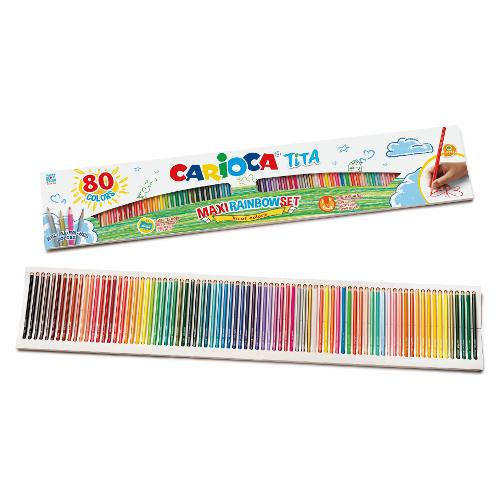 Carioca Set matite colorate classiche sezione esagonale 80 pz TITA Colori assortiti 42890