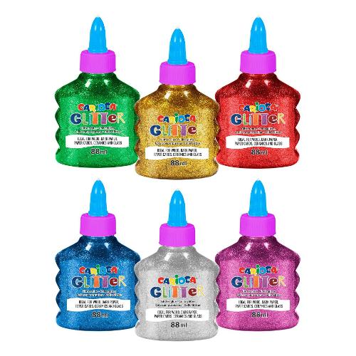 Carioca Colla glitter Spark Colori assortiti 12 flconcini da 88 ml 42117