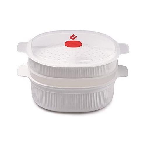 Snips Vaporiera microonde 2 vassoi (26,5x22cm) TEMPO ZERO Bianco 000851