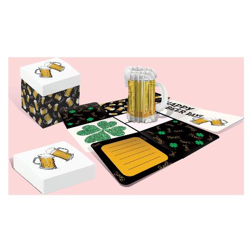 Marpimar Biglietto auguri compleanno Pop Up 3D Happy Beer Day ORIGAMI 22ORBX02