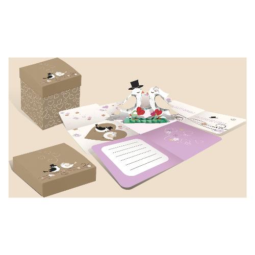 Marpimar Biglietto auguri Matrimonio ORIGAMI Scatola Pop Up 3D Wedding 22ORBX07