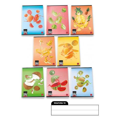 Pigna Quaderno righe 1R (1 rigo) A4 FRUITS assortito 0232045