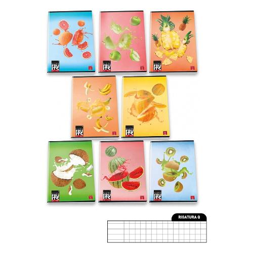 Pigna Quaderno quadretti 5 mm con margine (Q) A4 80 gr/mq FRUITS assortito 0232045