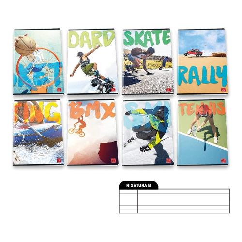 Pigna Quaderno Riga B per 3° elementare A4 80 gr/mq SPORT assortito 0232046
