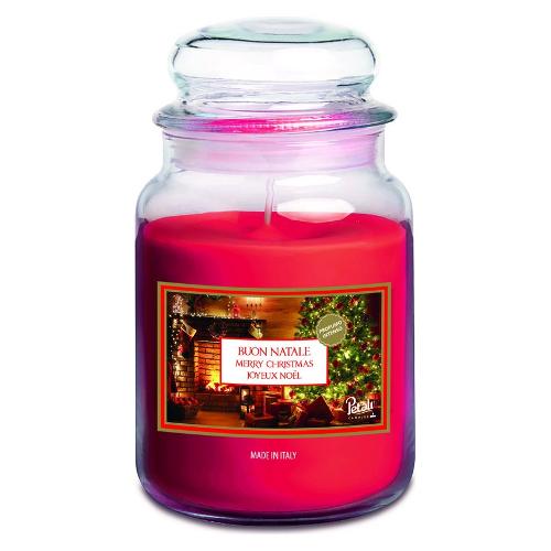 Ser Candela profumata Intensa (9x18cm) Buon Natale 100h PETALI Rosso PTBJ010305