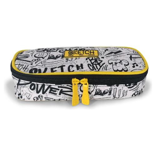 Neon Milano Astuccio con portapenne (23x9x5,5cm) SKETCH Giallo e Bianco SK22008