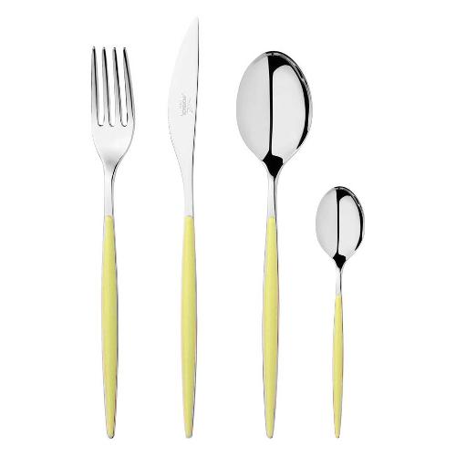 Morinox Set posate tavola 24 pz Inox FLASH Giallo 097 60G