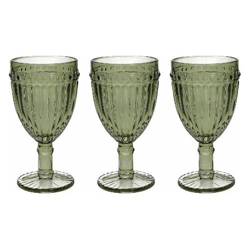 Set calici Vino 3pz DORICO Verde 8,5 x 16,5 cm 310ml N3585T35893