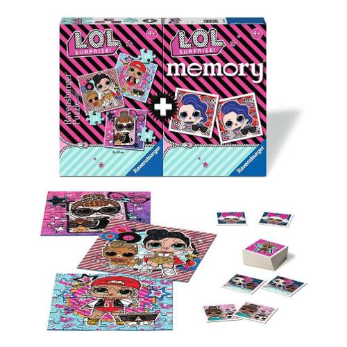 Ravensburger Puzzle 1x25 pz, 1x36 pz, 1x49 pz Multipack con Memory 48 Carte 4a+ LOL SURPRISE 20549