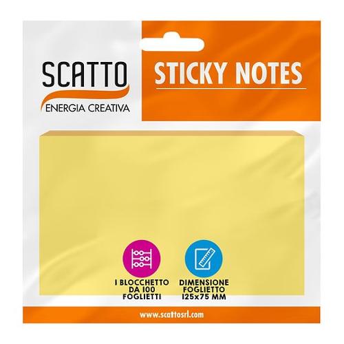 Scatto Notes adesivi riposizionabili 100 ff carta (12,5x7,5cm) STICKY Giallo MT75125G