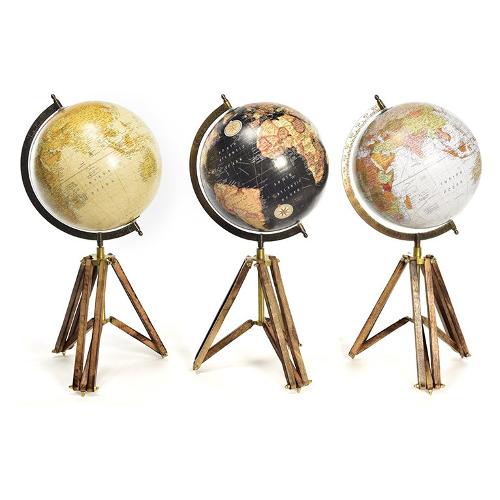 Mercury Mappamondo Arredamento con piedistallo legno (28x25,5x57 cm) Assortito 18805