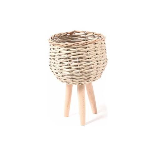 Mercury Porta piante Intrecciato con Treppiede Legno (30x20 cm) Naturale 59990