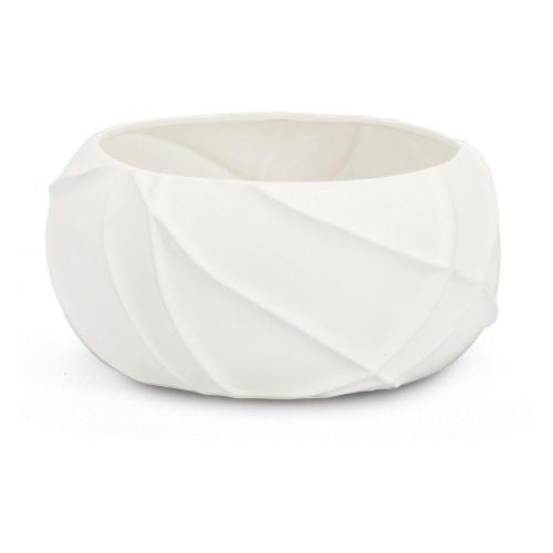Bizzotto Vaso Ceramica (26,3x11,5cm) Ciotola Decorativa RIDGED Bianco 0183588