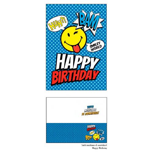 Marpimar Biglietto auguri Compleanno SMILEY (11,8x16,8 cm) SOB09